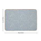 Wavy Scribbles Grey  Non-Slip Bath Mat