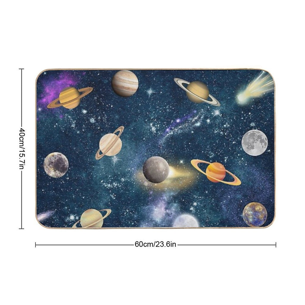 Planets in Galaxy Space  Bath Mats  Easy To Clean Bath Mat