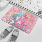 The Stray Cats, Wending Machine And Pink Cherry Blossom  Non-Slip Bath Mat