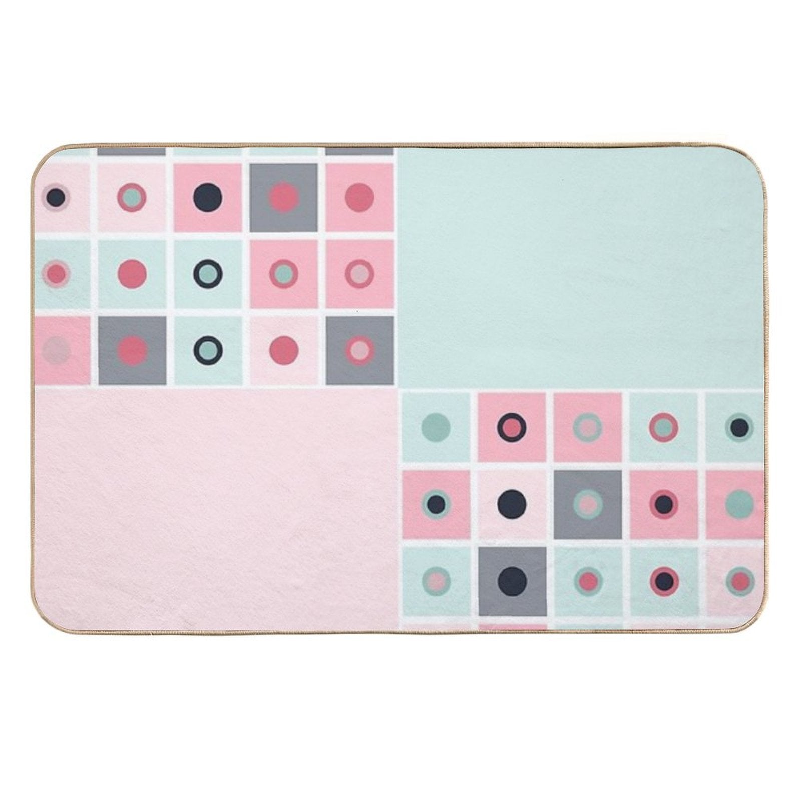 Spotted Geometric Pattern  Long-Lasting Bath Mat
