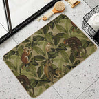 Monkey Jungle Botanical Garden  Non-Slip Bath Mat