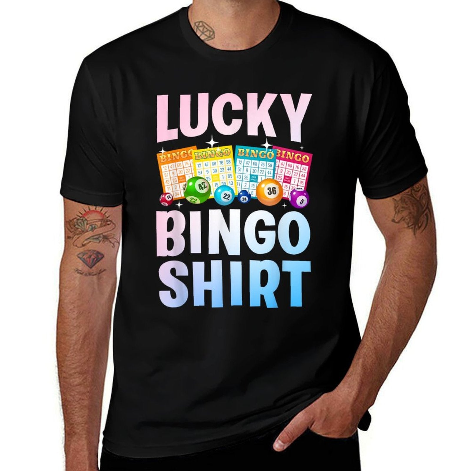 Cute Lucky Bingo Art For Men Women Game Player Bingo Lovers  Breathable T-Shirt