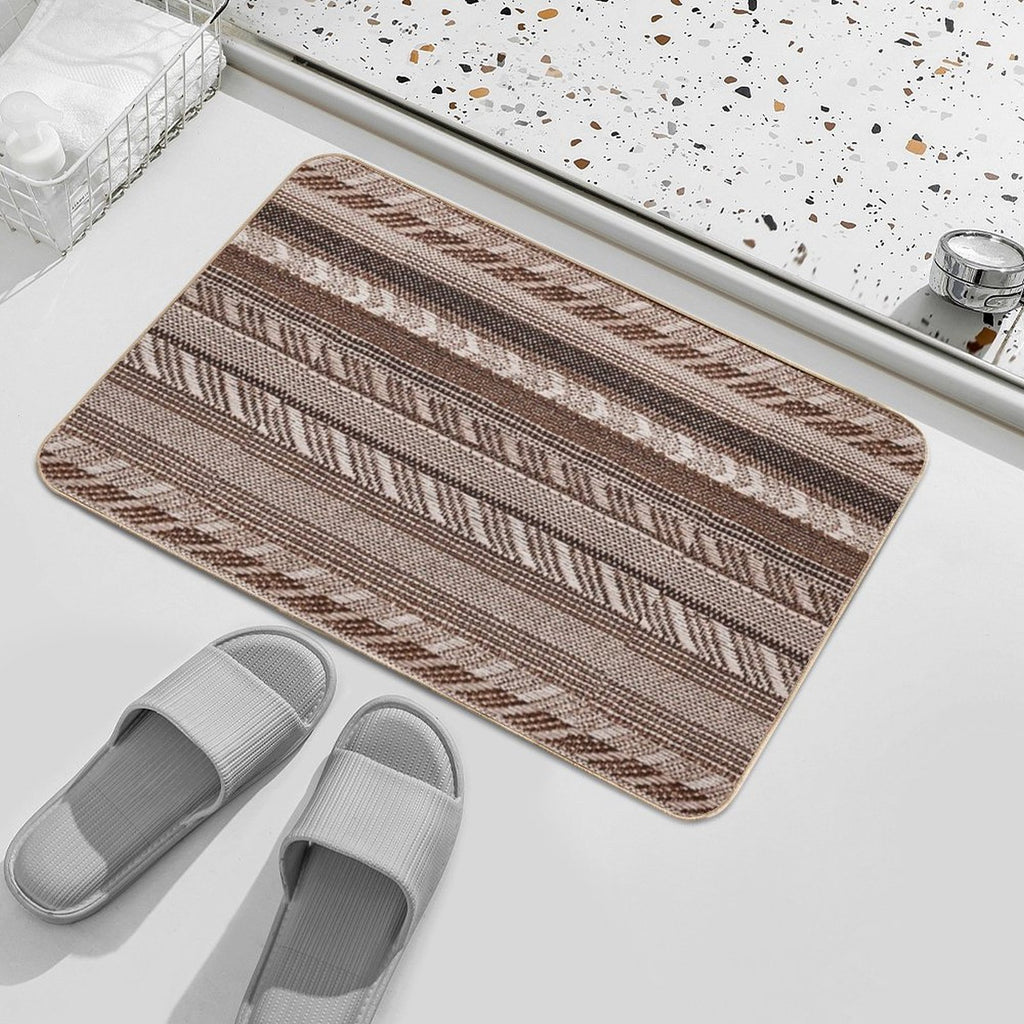 Copper - Boho Stripe -  Easy Maintenance Bath Mat