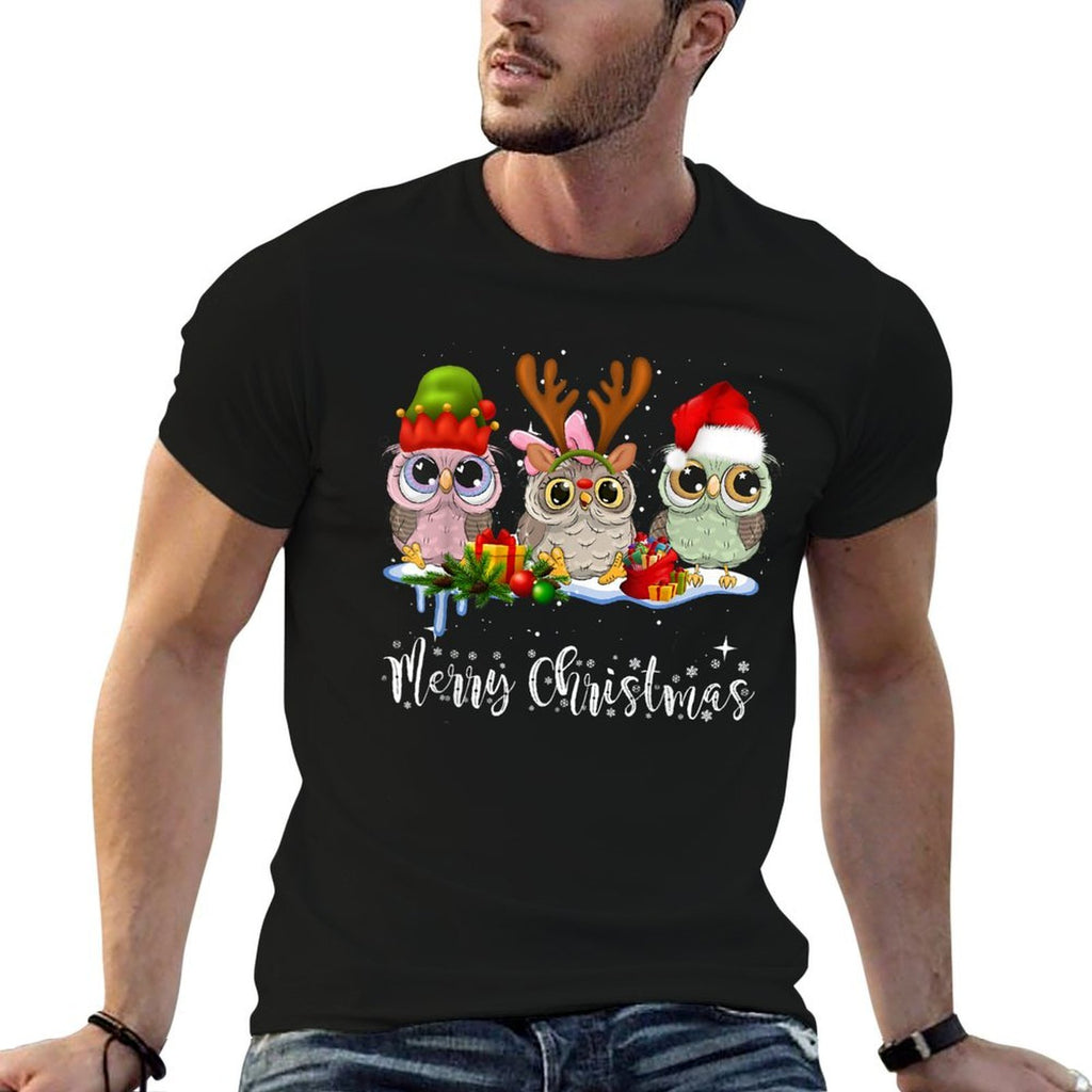 Cute Owl Christmas  High-quality Stitching T-Shirt