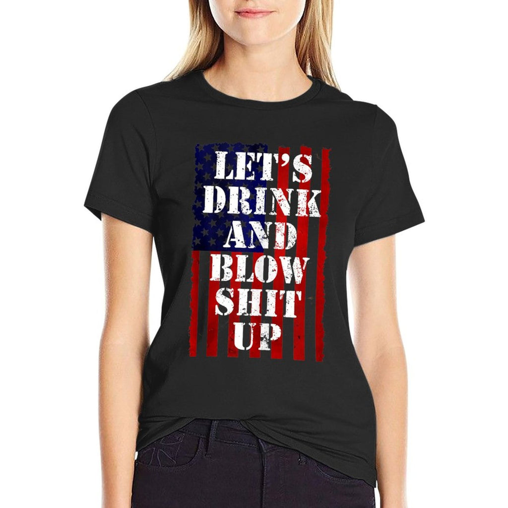 Funny Fireworkss For Men Women Day Drinking 4th July  Cotton T-Shirt