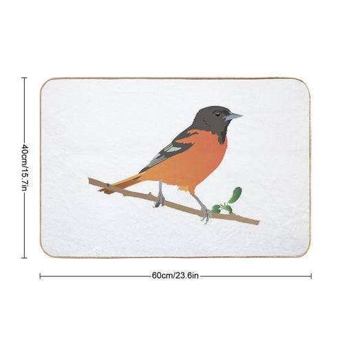 Baltimore Oriole Bird  Easy Maintenance Bath Mat