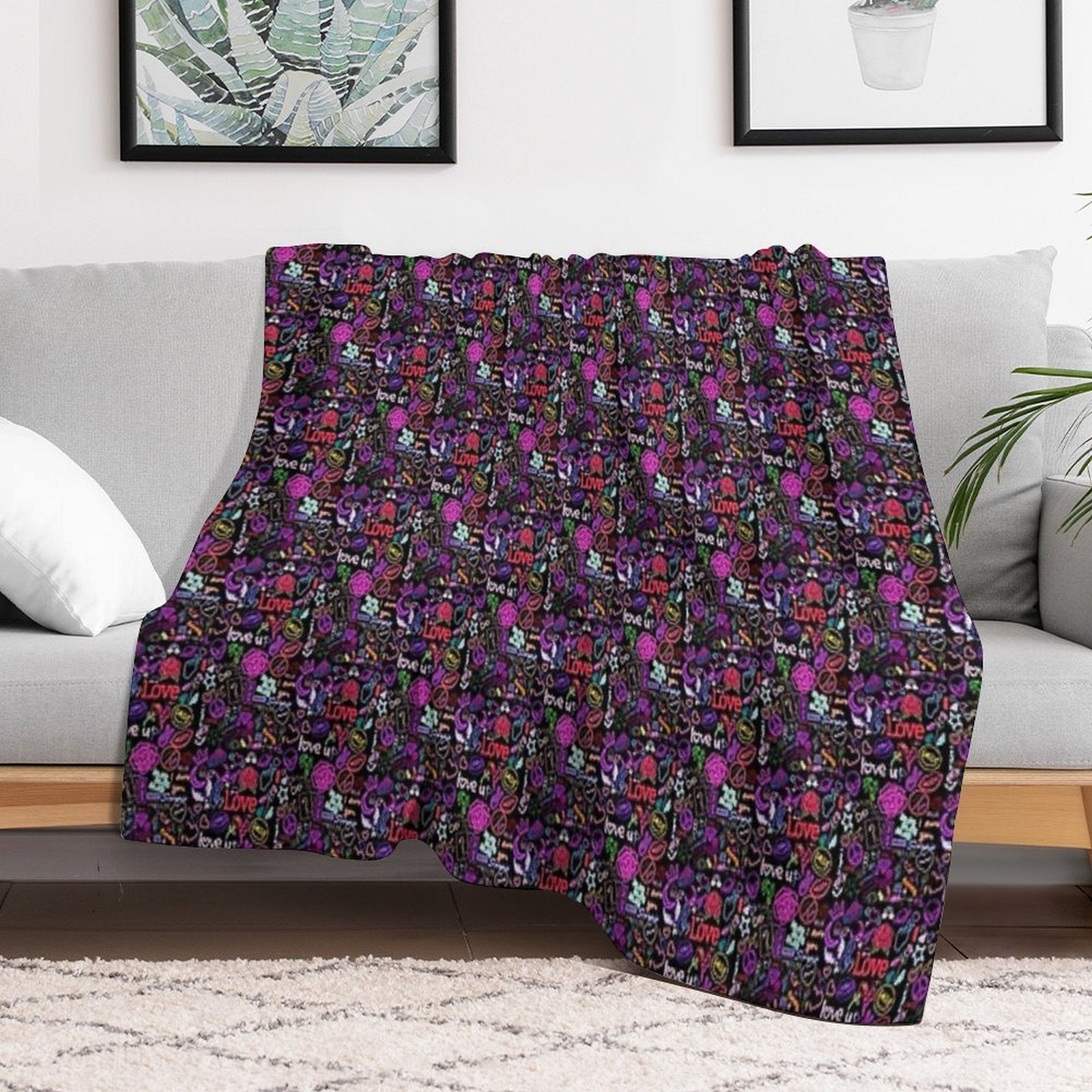 Língua Easy Care Throw Blanket