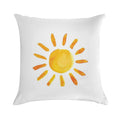 Brushed Watercolor Painted Sun Soft Washable Throw Pillow