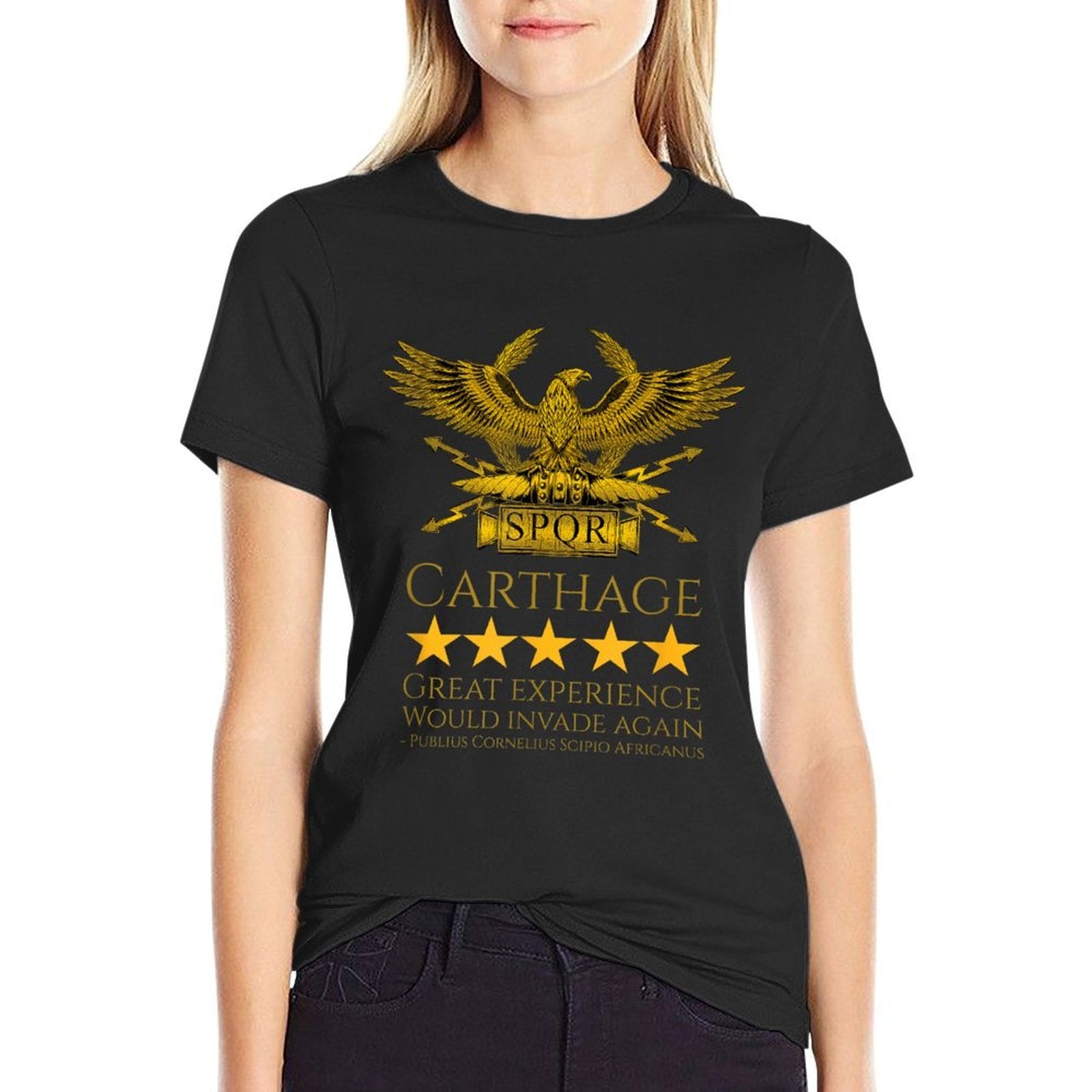 Scipio Africanus - Carthage - Ancient Rome History Meme SPQR  Slim-fit Cut T-Shirt