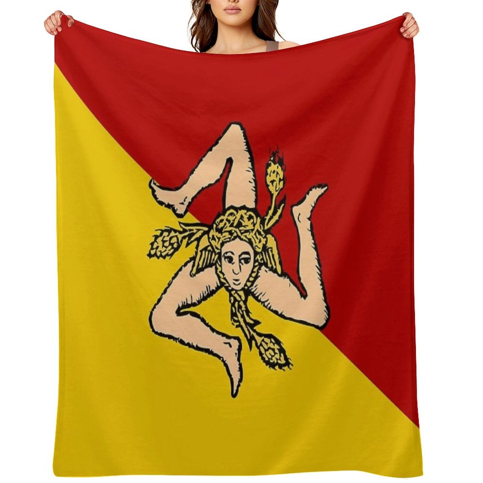 Sicilian Flag of Sicily Quick-dry Throw Blanket