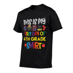 My First Day Of 4th Grade Fourth School Boys Girls  Tagless Design T-Shirt