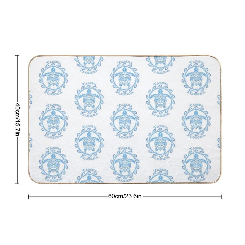 Tampa Florida Tribal Sea Turtle Summer Beach  Rapid-Drying Bath Mat