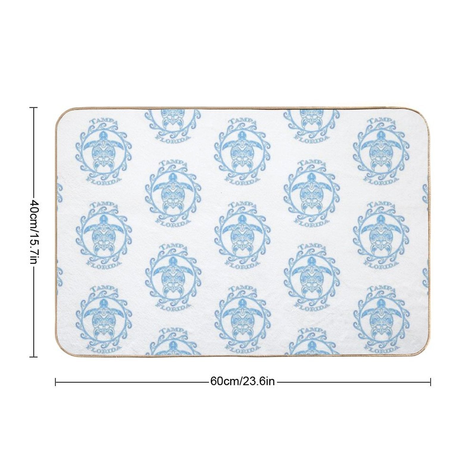 Tampa Florida Tribal Sea Turtle Summer Beach  Rapid-Drying Bath Mat