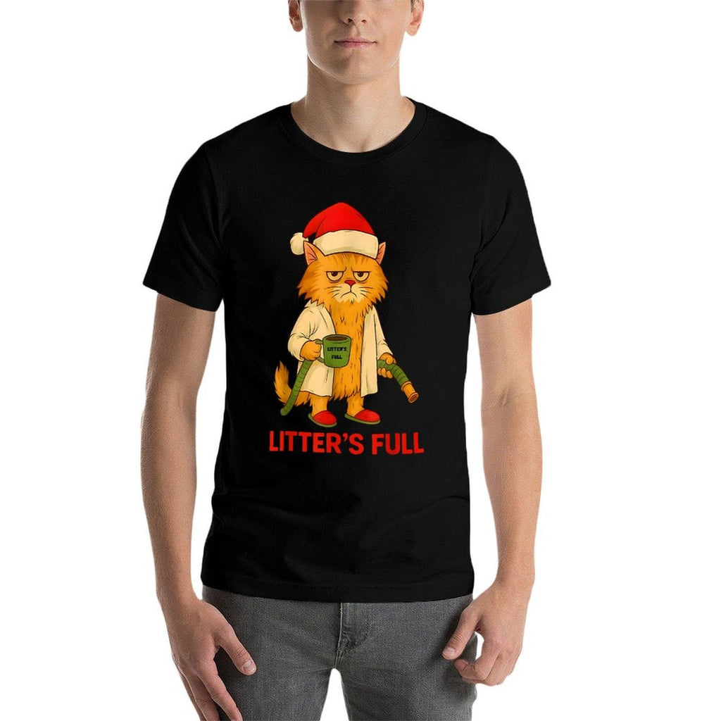 Litter’s Full Funny Christmas Cat Santa Claus Women Men  Affordable Price T-Shirt