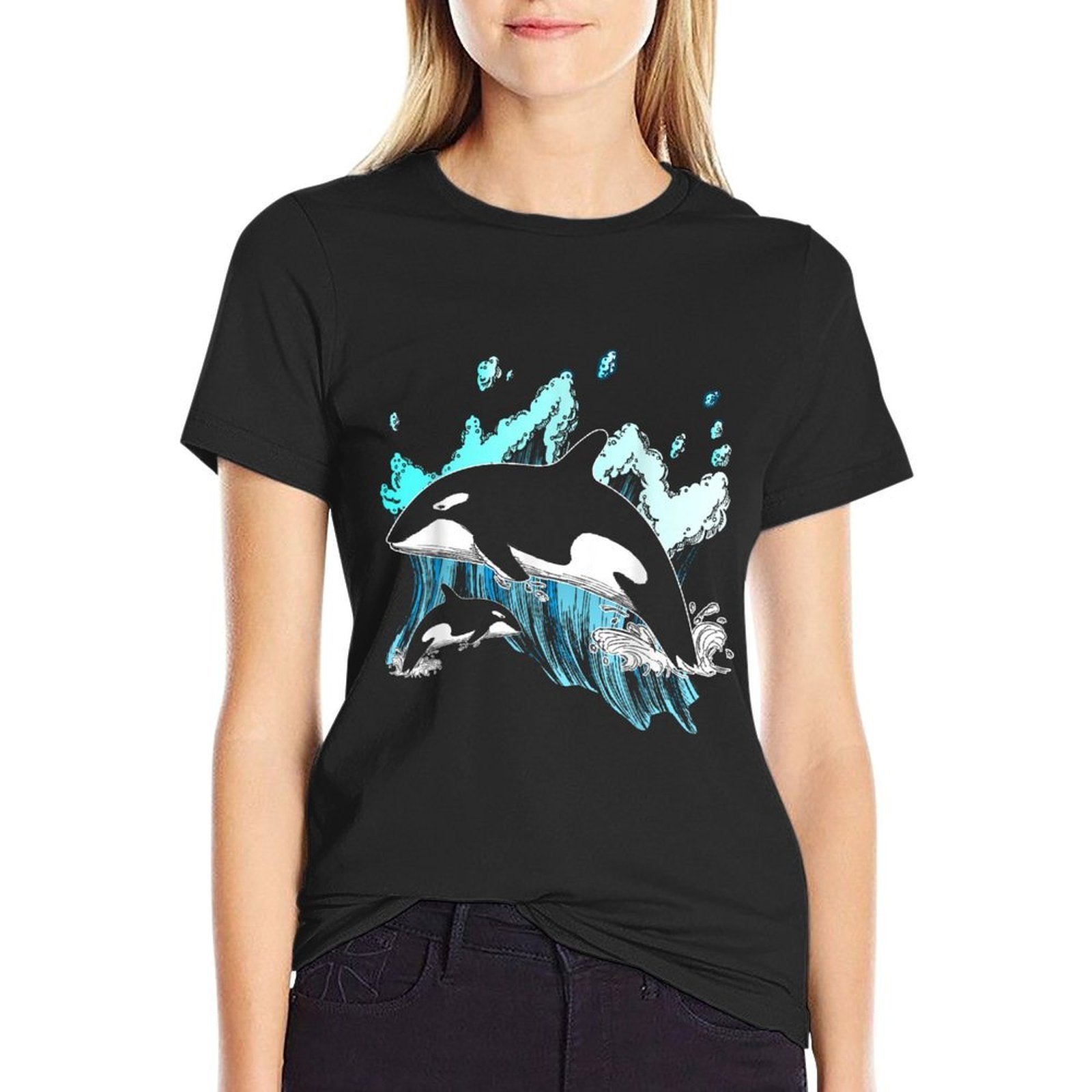 Killer Whale Ocean Lover Gift Idea Men Boys Kids Orca  Fade-proof Color T-Shirt
