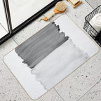 Gray Black White Abstract Minimalism #1 #minimal #ink #decor #art  Easy To Clean Bath Mat
