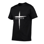 Graphic Christian Cross Jesus Christ Men Women Blessed  Tagless Design T-Shirt