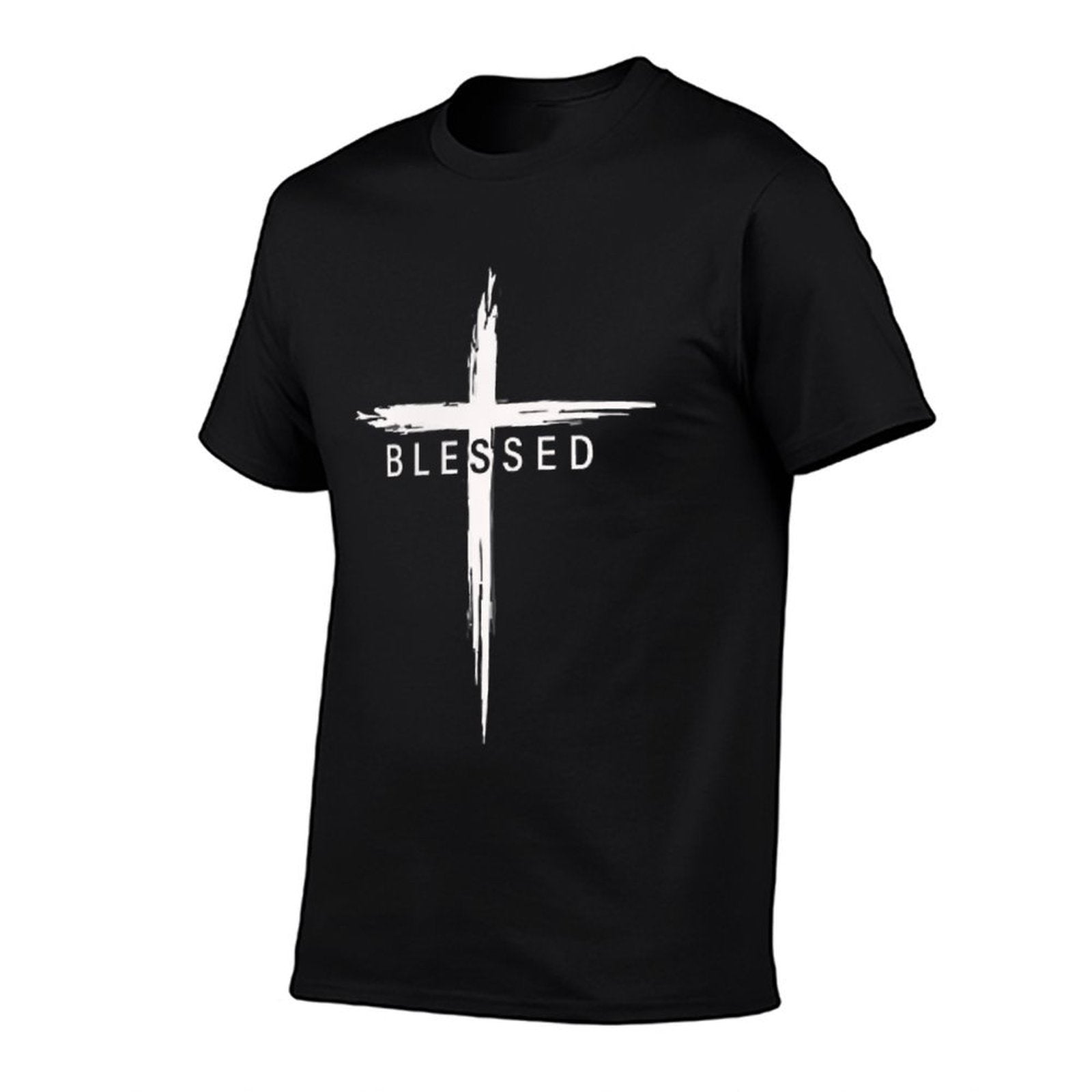 Graphic Christian Cross Jesus Christ Men Women Blessed  Tagless Design T-Shirt