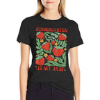 Kindergarten Is My Jam Boho Floral Strawberry Back To School  Trendy Pattern T-Shirt