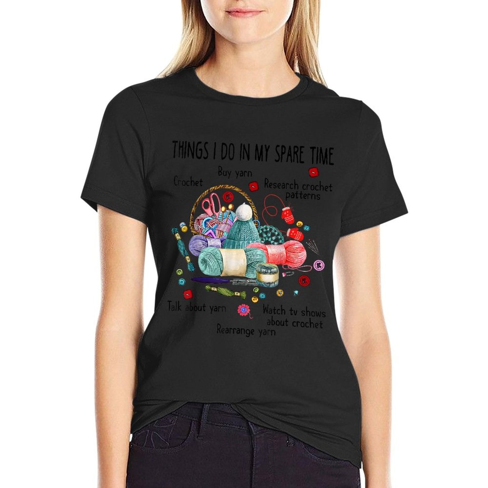 Thing I Do in My Spare Time Crochet Funny Crocheting  Lightweight T-Shirt