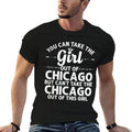 Girl Out Of CHICAGO IL ILLINOIS Gift Funny Home Roots USA  Oversized Silhouette T-Shirt