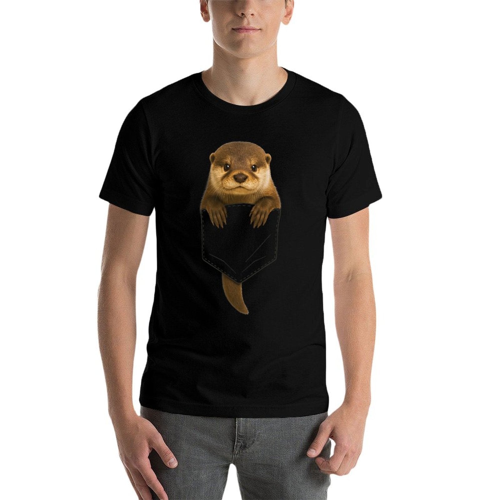 Cute Otter Pocket Funny Gifts For Men Women Kid Otter Lovers  Odor-resistant T-Shirt