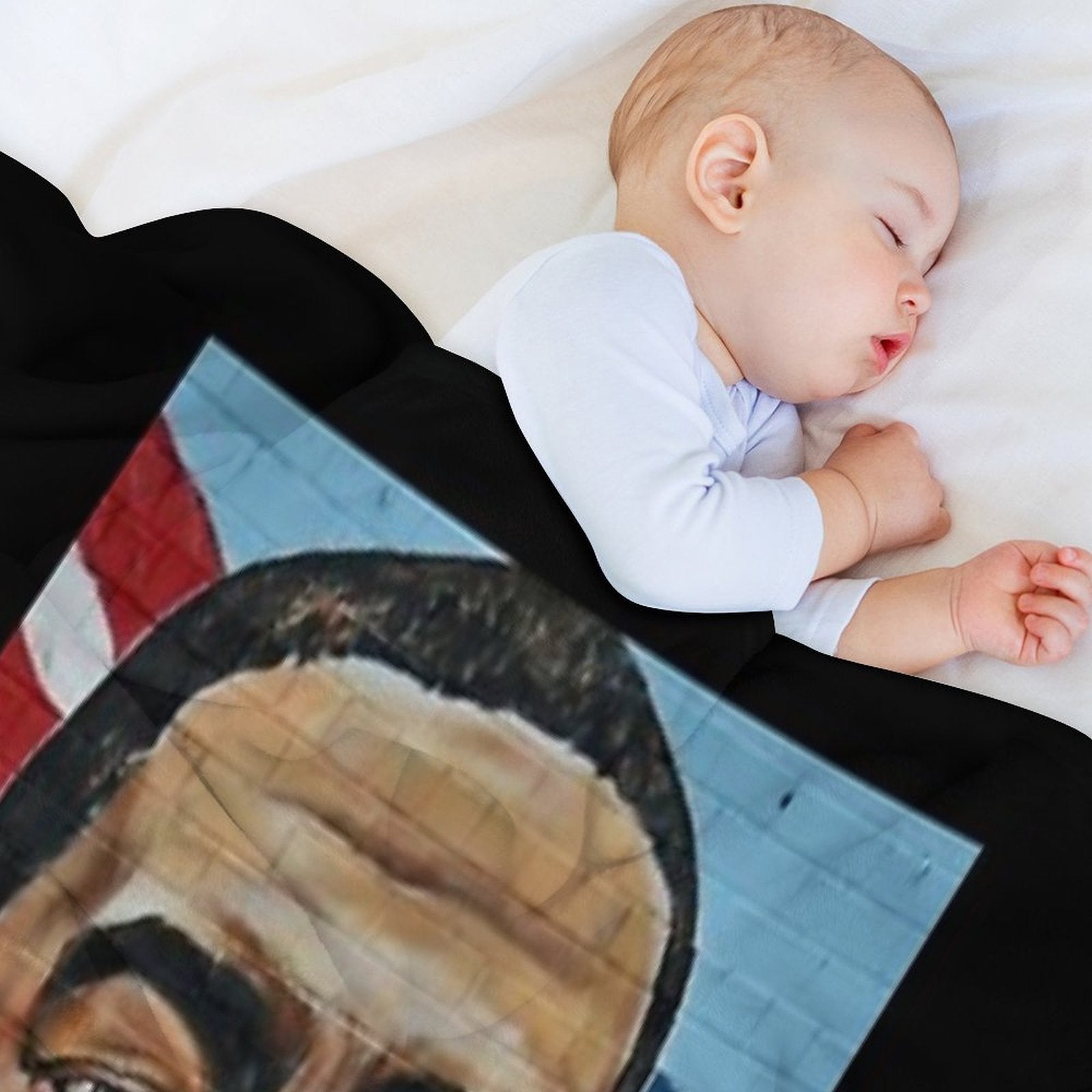 George Floyd (white on Black) Quick-dry Throw Blanket