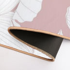 Dogwood Branch with Flowers Seamless Pattern. Cornus Florida.  Line Drawing.  Dirt-Trapping Bath Mat