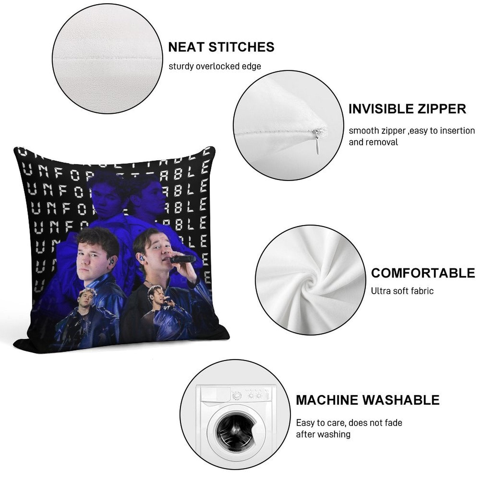 Marcus And Martinus Unforgettable Eurovision 2024 Sweden Merch Soft Skin-Friendly Throw Pillow