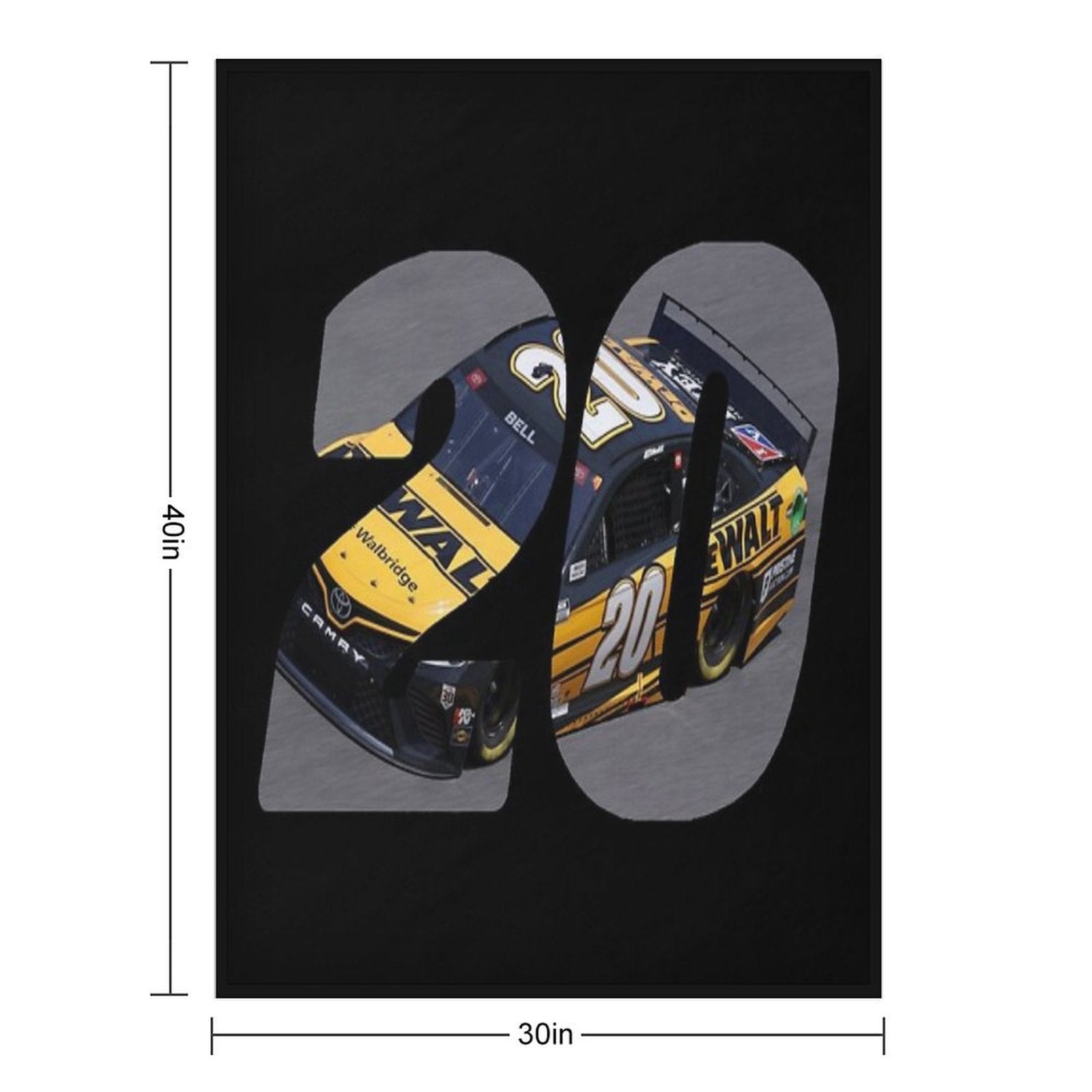 Christopher Bell Car 20 Machine-washable Throw Blanket