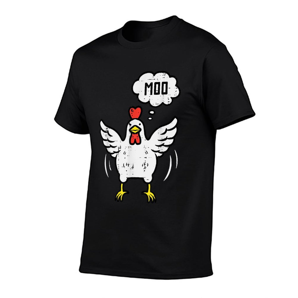 Chicken Cow Moo Funny Farm Animal Hen Farmer Men Women Kids  Wrinkle-resistant T-Shirt