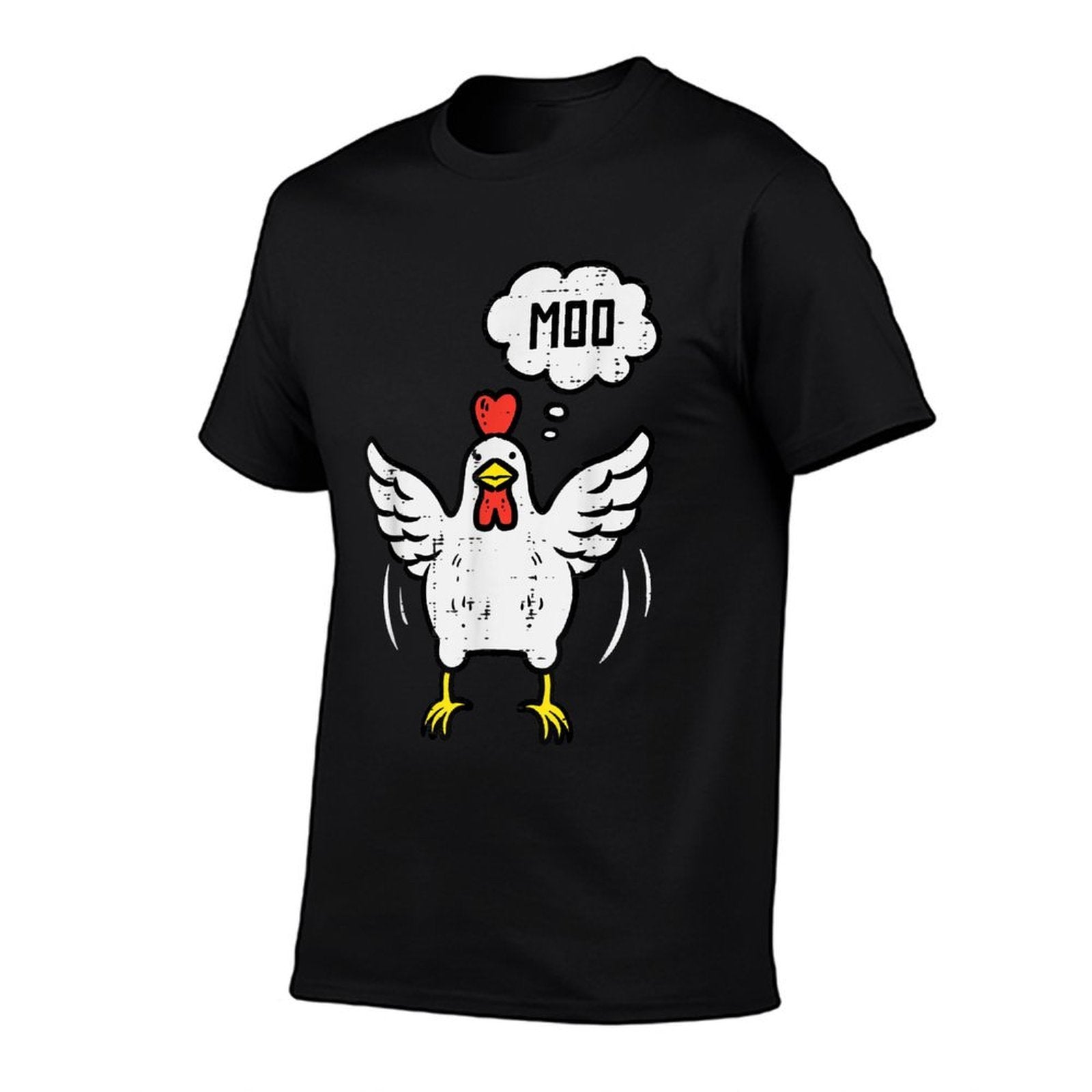 Chicken Cow Moo Funny Farm Animal Hen Farmer Men Women Kids  Wrinkle-resistant T-Shirt