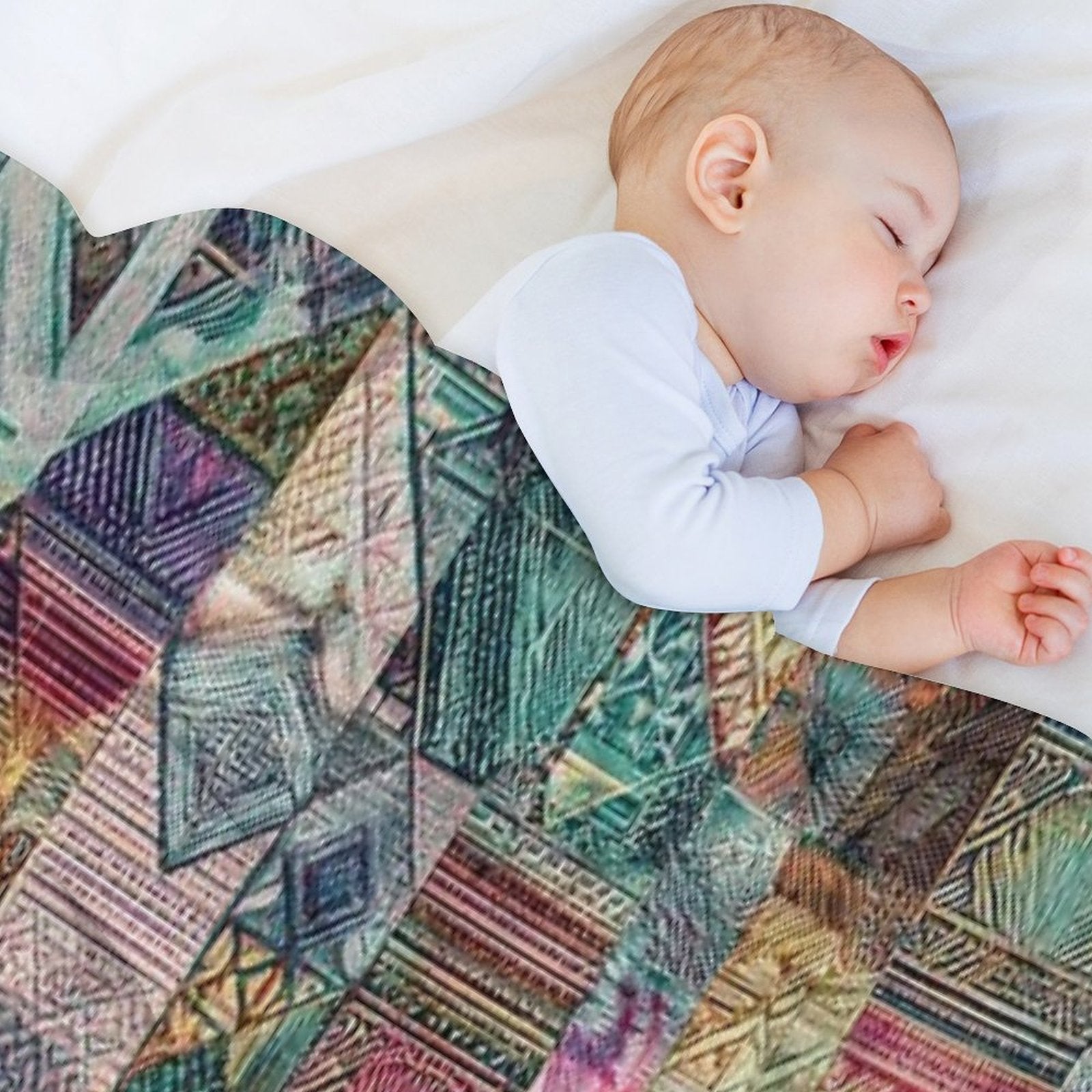 Retro Hippie Patchwork Versatility Throw Blanket