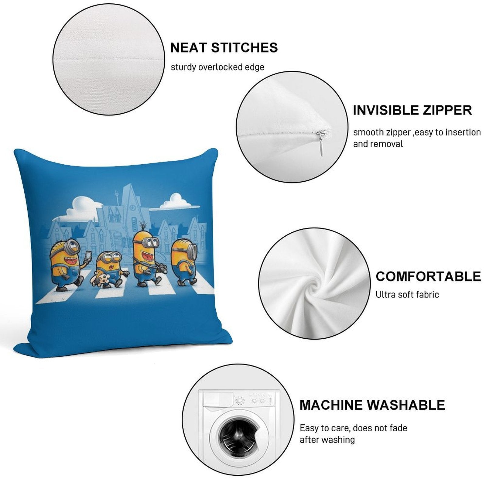 Minions Road Soft Decorative Cover Throw Pillow
