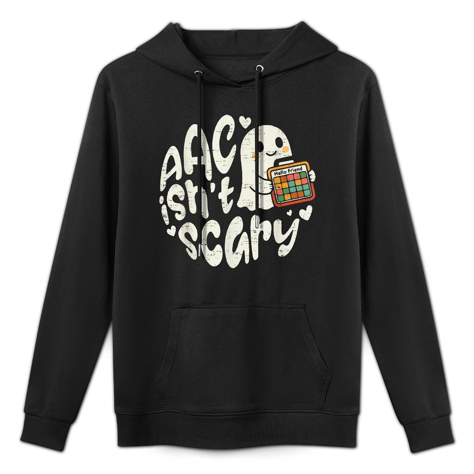 AAC Ghost SLP Halloween AAC SLP, Speech Therapist Inclusive Shape Retention Hoodie