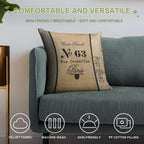 Vintage Burlap Ticker Look Paris France Soft Luxury Feel Throw Pillow