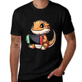 Cute Bearded Dragon Gamer - Funny Video Game Lizard  Summer-ready Fabric T-Shirt