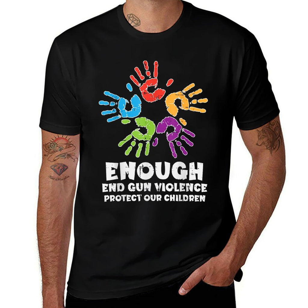 Enough End Gun Violence Protect Orange Mom Dad Parents  Summer-ready Fabric T-Shirt