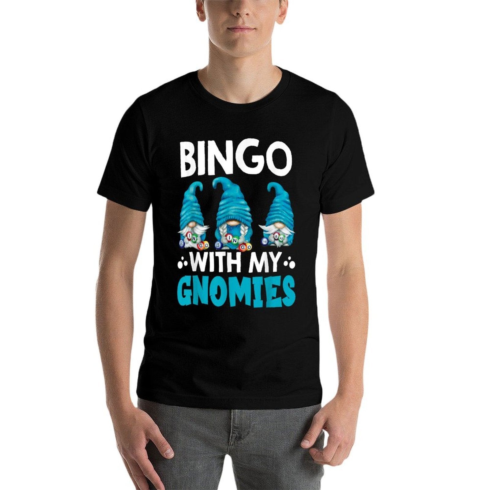 Bingo With My Gnomies Women Men Funny Bingo Gnome  Graphic-printed T-Shirt