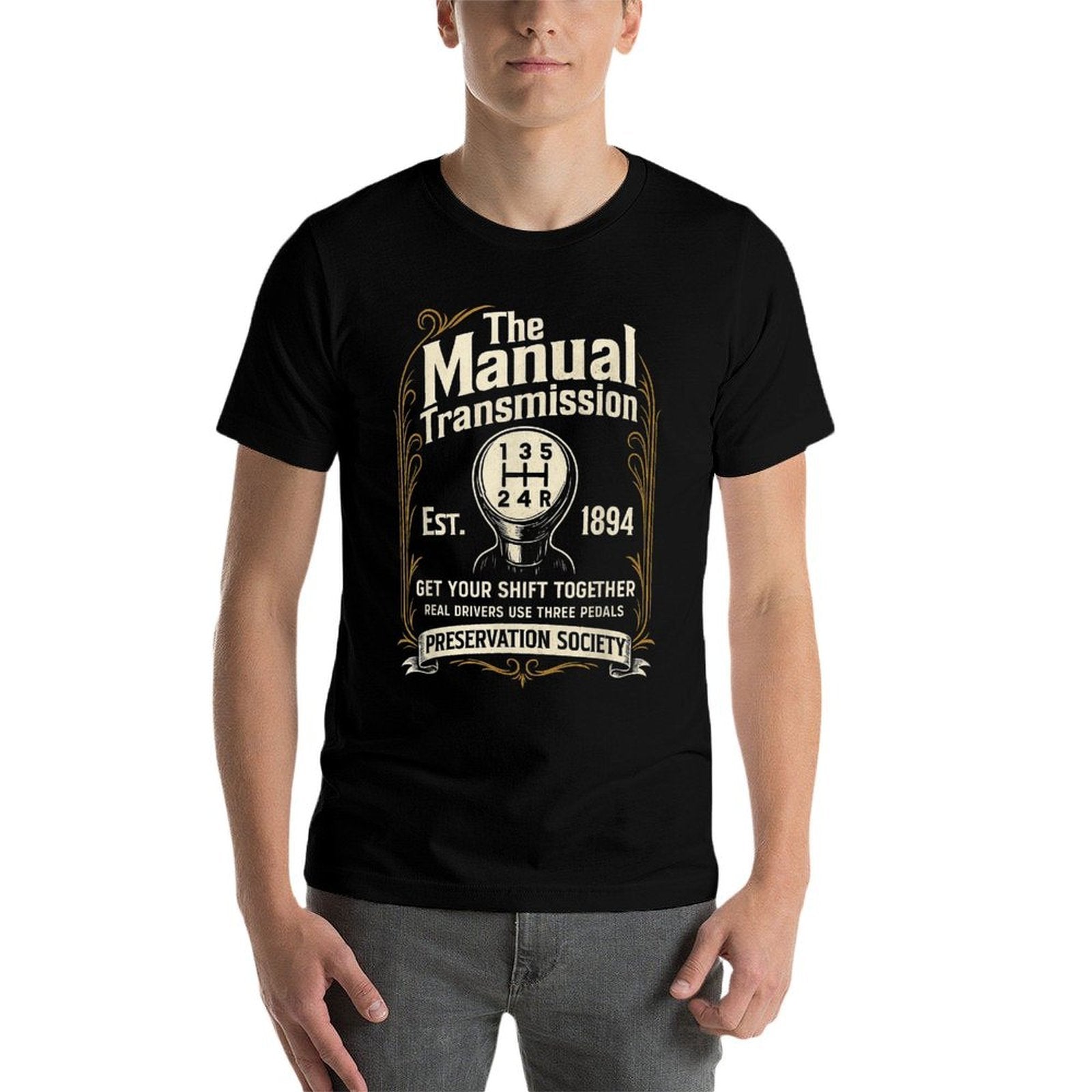 The Manual Transmission Preservation Society - Car Guy  High-quality Stitching T-Shirt
