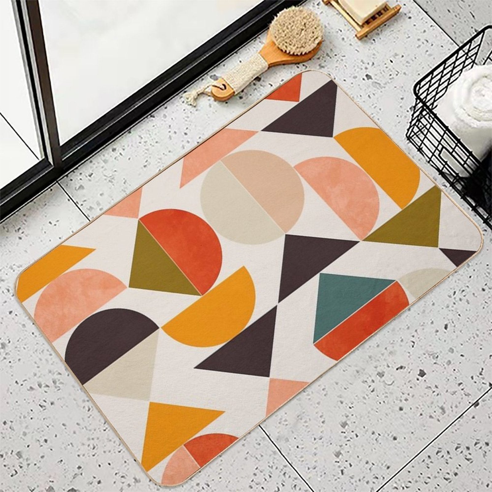 Bauhaus Geometric Colorful 2  High-Traffic Bath Mat