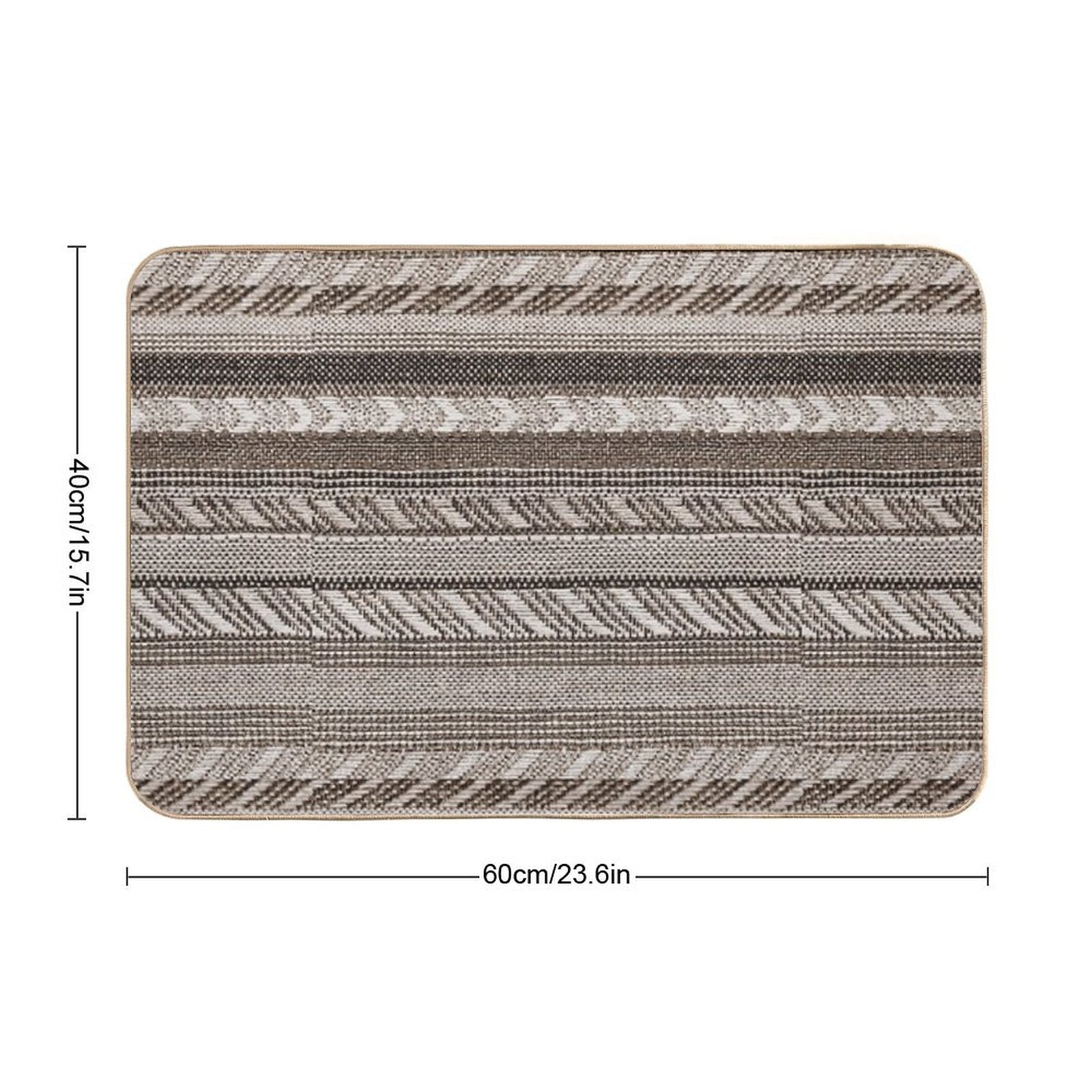Tobacco - Boho Stripe -  Anti-Trip Bath Mat