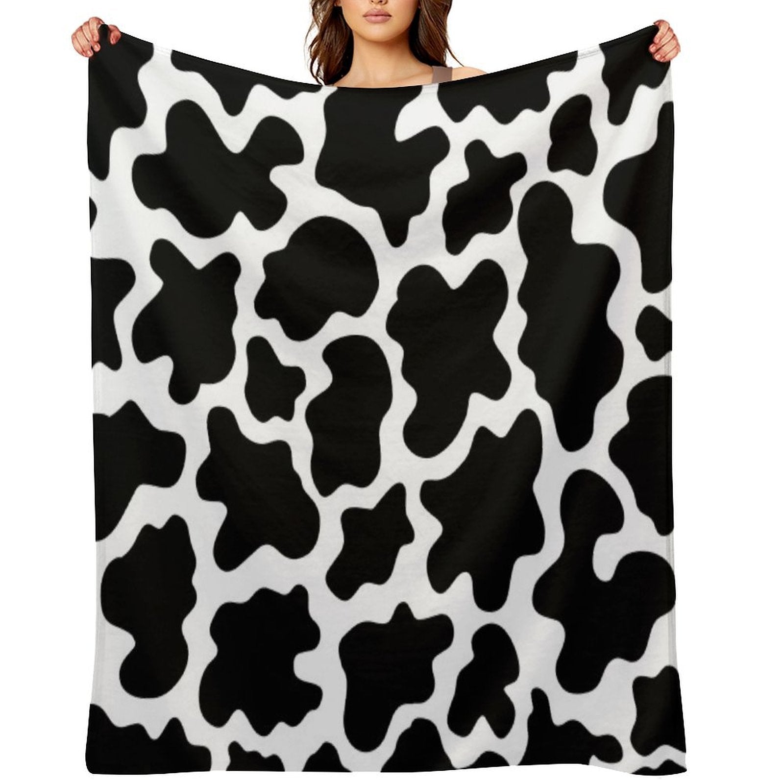 Cow Print Black And White Animal Print Patterns Wrinkle-free Throw Blanket