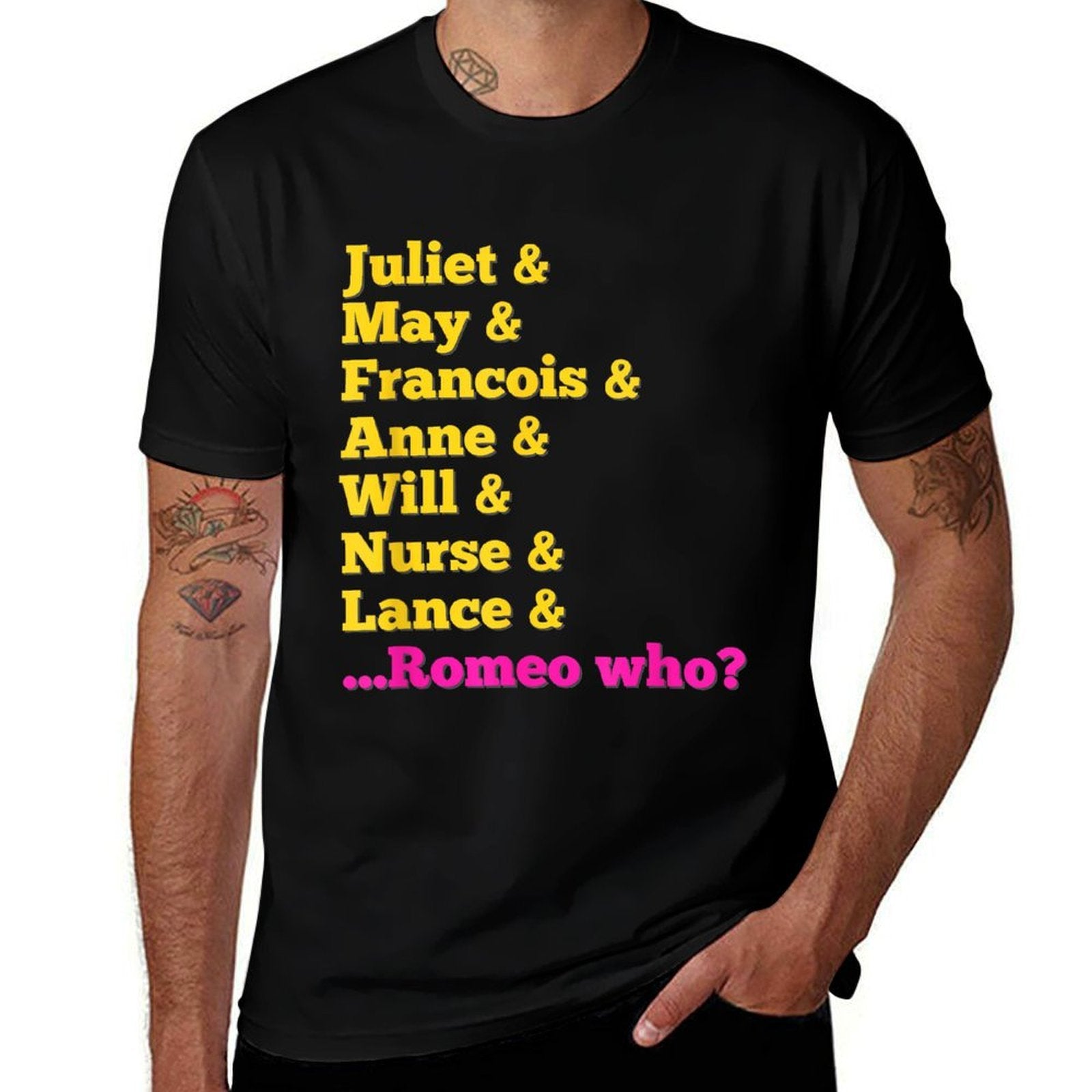 Stage Notes  Juliet Characters Romeo Who Musical Theatre Musicals - Black, Unisex-Adults, Small,, Cotton 65 Polyester 35, Cla  Vintage-inspired T-Shirt