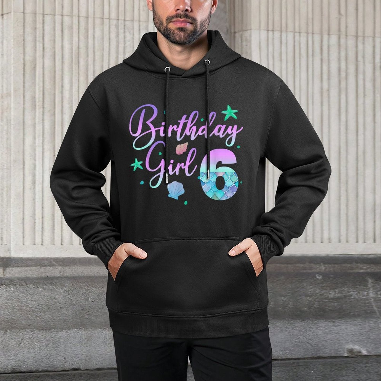 6 Year Old Birthday Mermaid 6th Birthday Daughter Girl Easy Care Hoodie