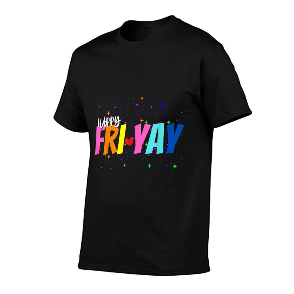 Happy Fri-Yay Friday Lovers Funny Teacher FriYay Men Women Girls Kids  Heathered Texture T-Shirt
