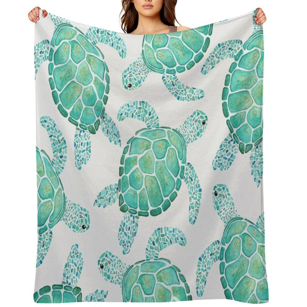 Turtle Pattern Easy Care Throw Blanket