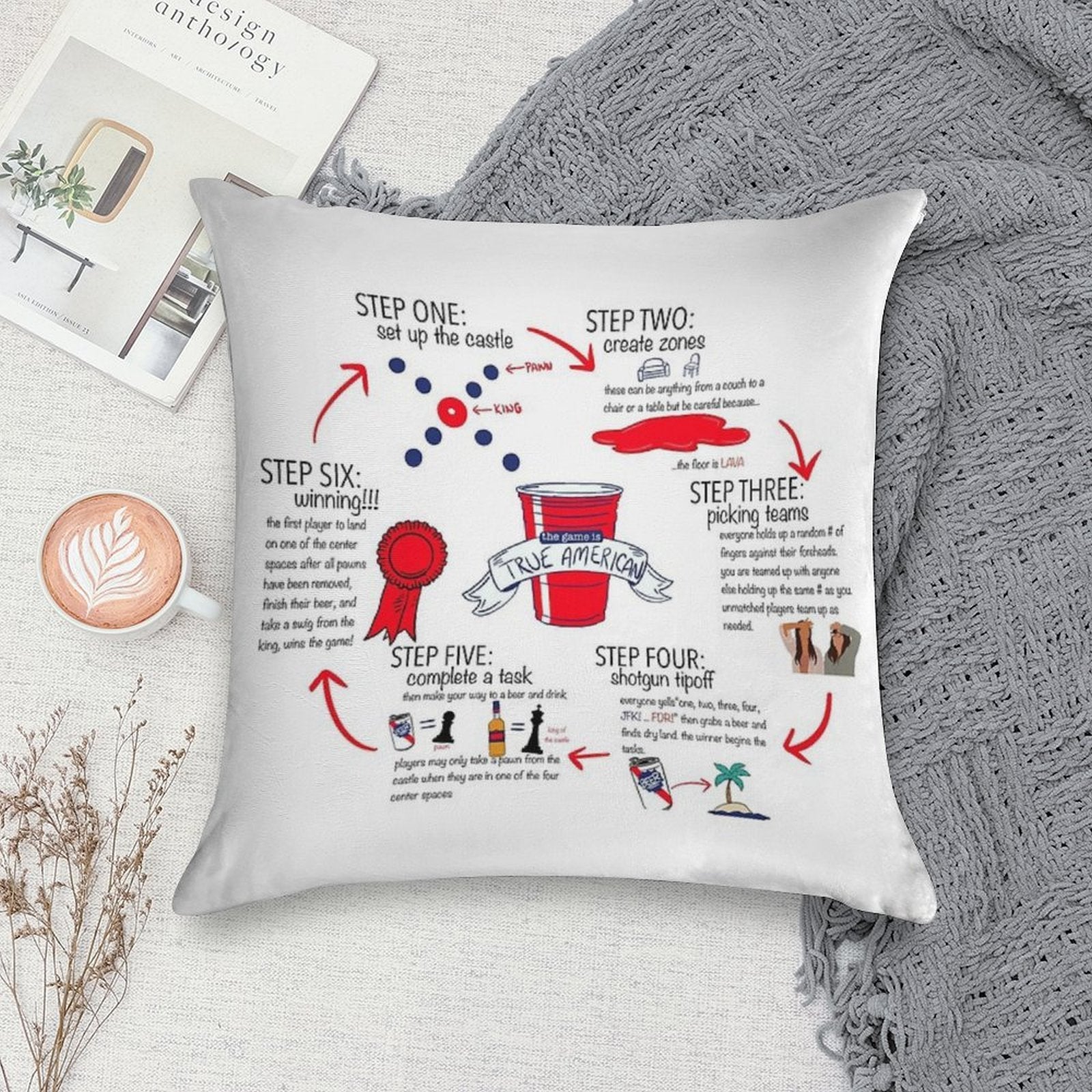 True American Rules Soft Bedroom Essential Throw Pillow