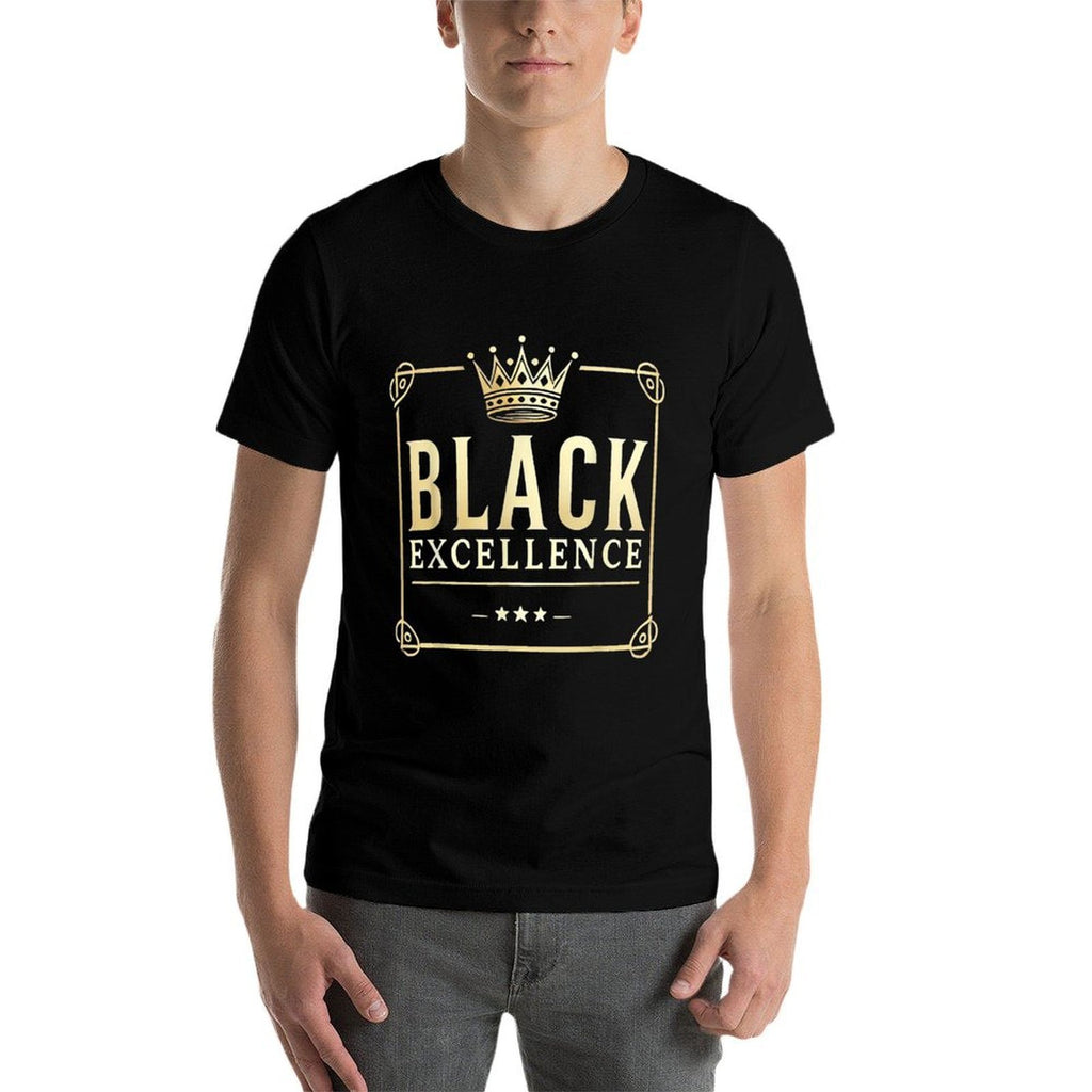 Black Excellence Gold Crown for Gift Black History Month  Relaxed-fit T-Shirt