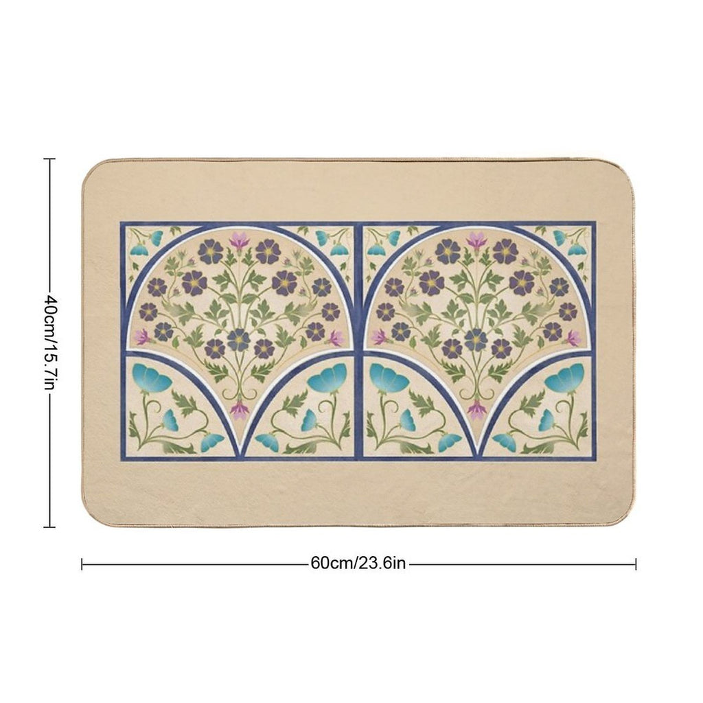 Art Nouveau Morning Glory Garden  Non-Slip Bath Mat